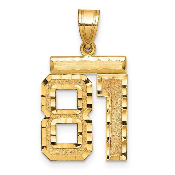 14K Yellow Gold Varsity Collection Medium D/C Pendant Number 81